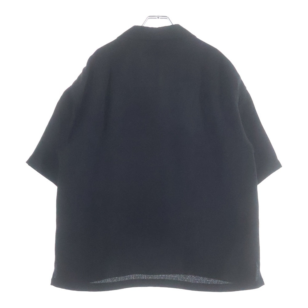NO BRAND(ノーブランド) CITY シティ JQD OPEN COLLAR SHIRT オープンカラー 半袖シャツ ブラック 101302005