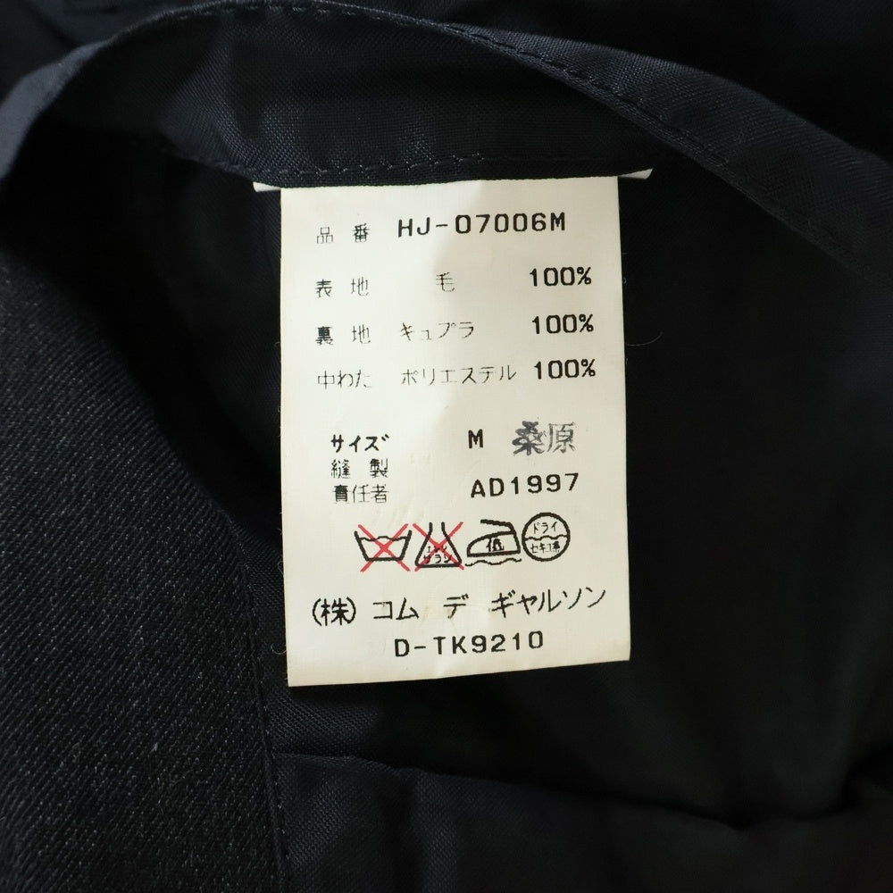 COMME des GARCONS HOMME(コムデギャルソンオム) 90s TAILORED JACKET 田中オム期 金タグ シングル ウール テーラードジャケット ブラック HJ-07006M