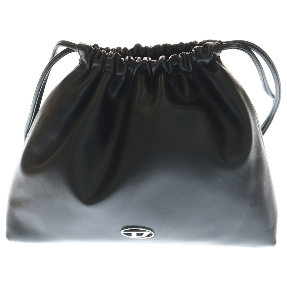 DIESEL(ディーゼル) CLOU-D CROSSBODY クロスボディ ドローストリング レザー ミニ巾着バッグ ショルダーバッグ ブラック X10033PR227