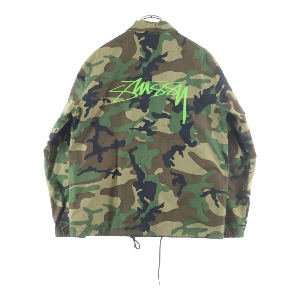 STUSSY(ステューシー) CAMO CRUIZE カモクルーズ バックログプリント 迷彩 コーチ ジャケット カーキ