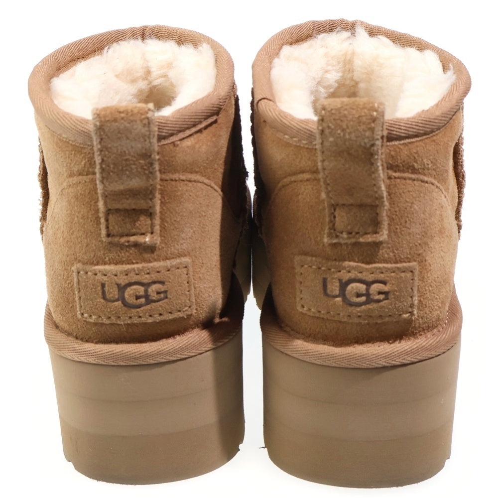 UGG(アグ) クラシック ウルトラミニ プラットフォーム ムートンブーツ ブラウン レディース US7/24cm 1135092