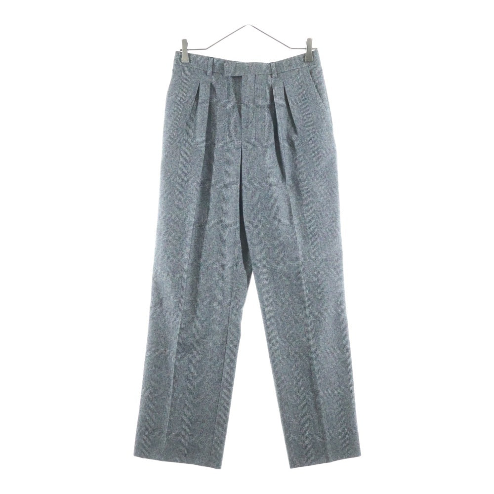 CELINE(セリーヌ) マルチポケット 2タック ジップアップ チェック柄 スラックスパンツ グレー 2P6667590