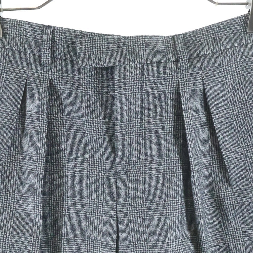 CELINE(セリーヌ) マルチポケット 2タック ジップアップ チェック柄 スラックスパンツ グレー 2P6667590