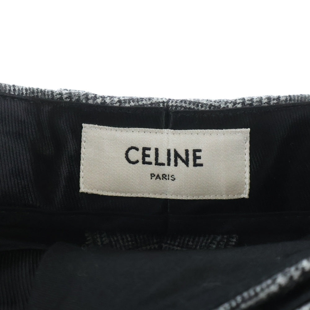 CELINE(セリーヌ) マルチポケット 2タック ジップアップ チェック柄 スラックスパンツ グレー 2P6667590