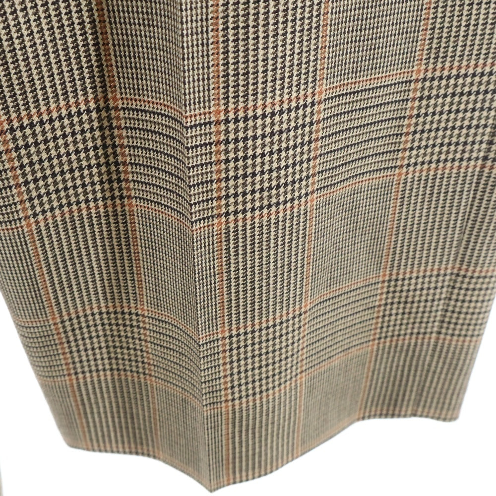 CELINE(セリーヌ) マルチポケット 2タック ジップアップ チェック柄 スラックスパンツ ブラウン 2P580012J