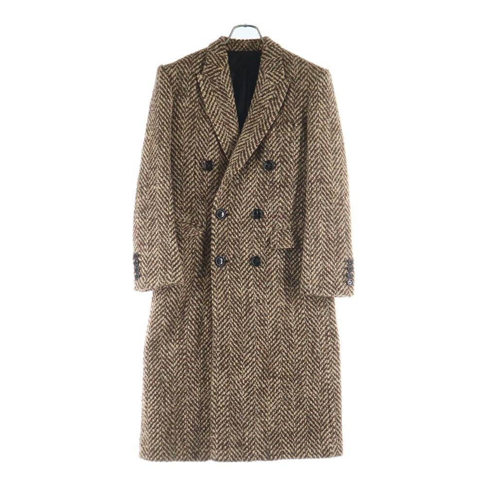 CELINE(セリーヌ) 21AW ダブルポケット ピークドラペル ヘリンボーン ロングコート ブラウン 2M654044P