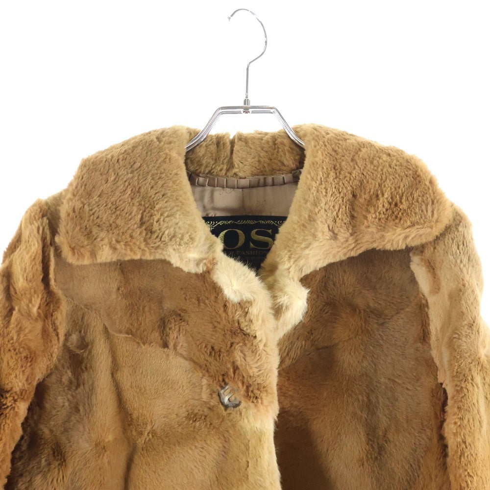 NO BRAND(ノーブランド) OS FUR FASHION オズファーファッション ファー テーラードカラージャケット ブラウン