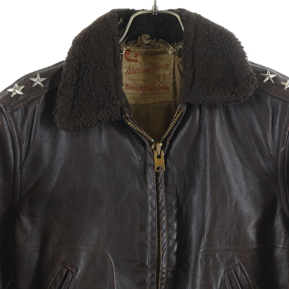 VINTAGE(ヴィンテージ) 70S WILLIAM BARRY G-1 VINTAGE ウィリアムバリー ヴィンテージ ボアカラー レザージャケット ブラウン