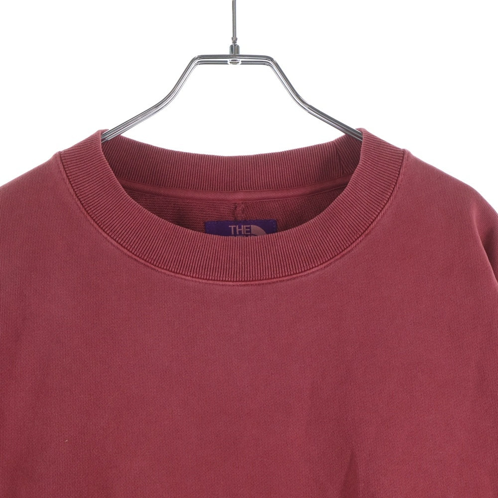 THE NORTH FACE PURPLE LABEL(ノースフェイスパープルレーベル) 11OZ CREWNECK SWEATSHIRT SAX イレブンオンス ナイロン切り替え クルーネック スウェット トレーナー レッド N25SH009