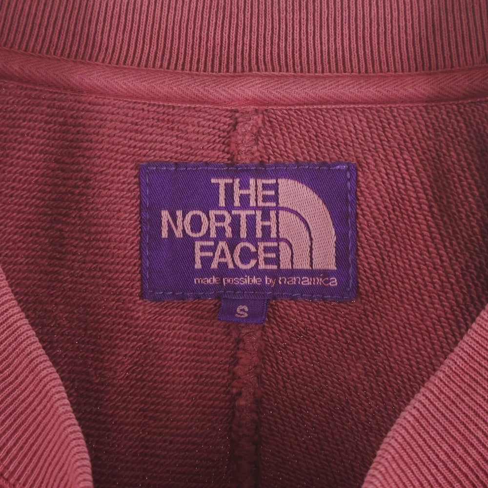 THE NORTH FACE PURPLE LABEL(ノースフェイスパープルレーベル) 11OZ CREWNECK SWEATSHIRT SAX イレブンオンス ナイロン切り替え クルーネック スウェット トレーナー レッド N25SH009