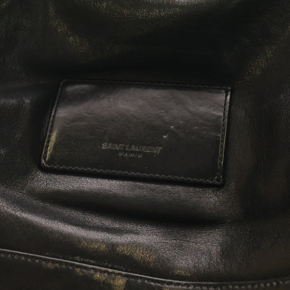 SAINT LAURENT PARIS(サンローランパリ) フロントロゴ レザー バックパック リュックサック ブラック LND375320