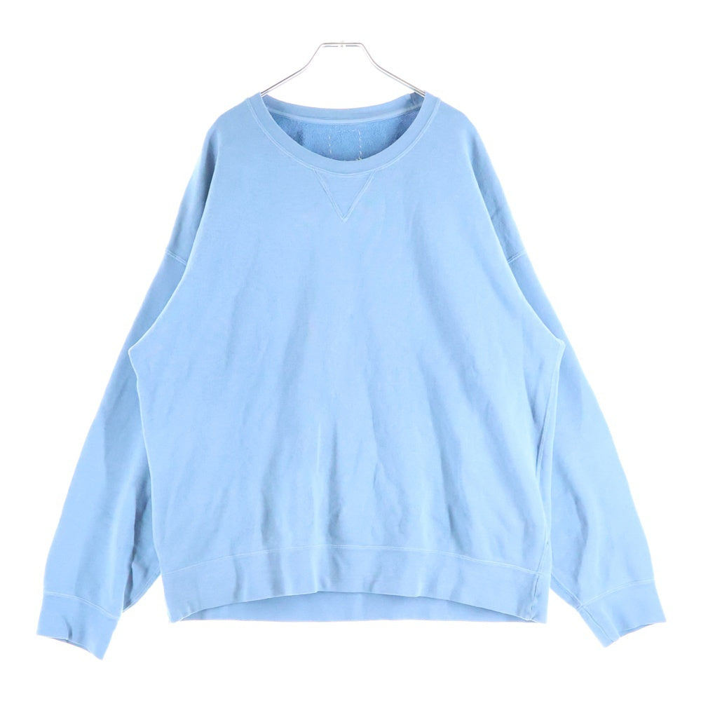 VISVIM(ヴィスヴィム) JUMBO SB SWEAT L/S DMGD ジャンボ エスビー ダメージ加工 クルーネック スウェット トレーナー ブルー 0125205010019