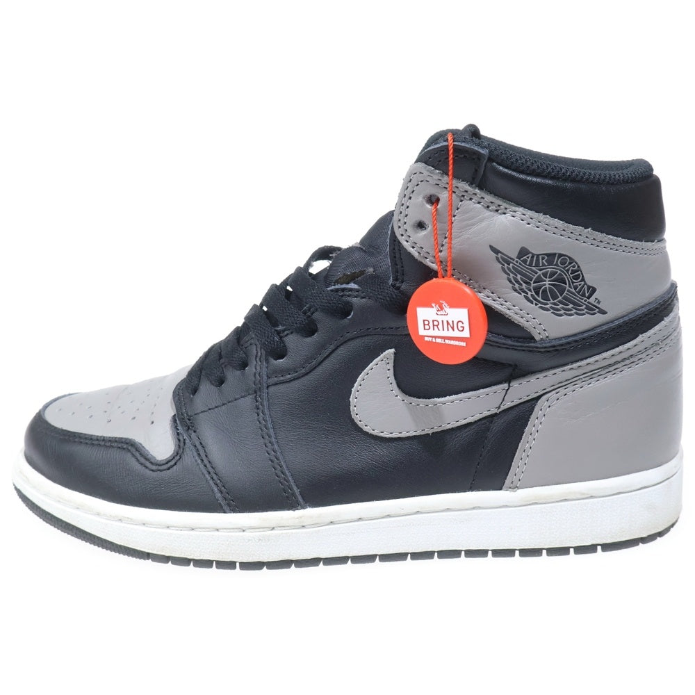 NIKE(ナイキ) AIR JORDAN 1 RETRO HIGH OG SHADOW エアジョーダン シャドウ ハイカットスニーカー ブラック/グレー US8.5/26.5cm 555088-013