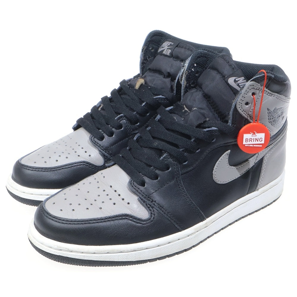 NIKE(ナイキ) AIR JORDAN 1 RETRO HIGH OG SHADOW エアジョーダン シャドウ ハイカットスニーカー ブラック/グレー US8.5/26.5cm 555088-013