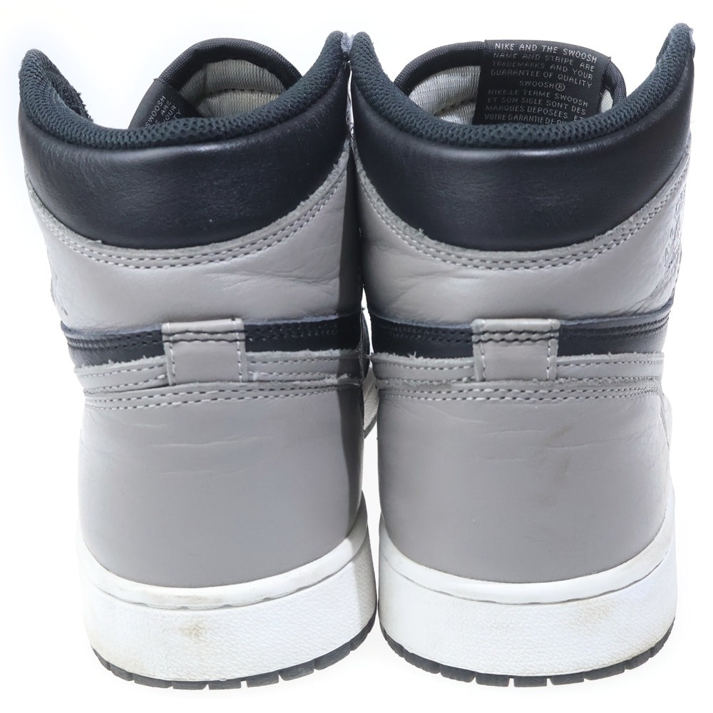 NIKE(ナイキ) AIR JORDAN 1 RETRO HIGH OG SHADOW エアジョーダン シャドウ ハイカットスニーカー ブラック/グレー US8.5/26.5cm 555088-013