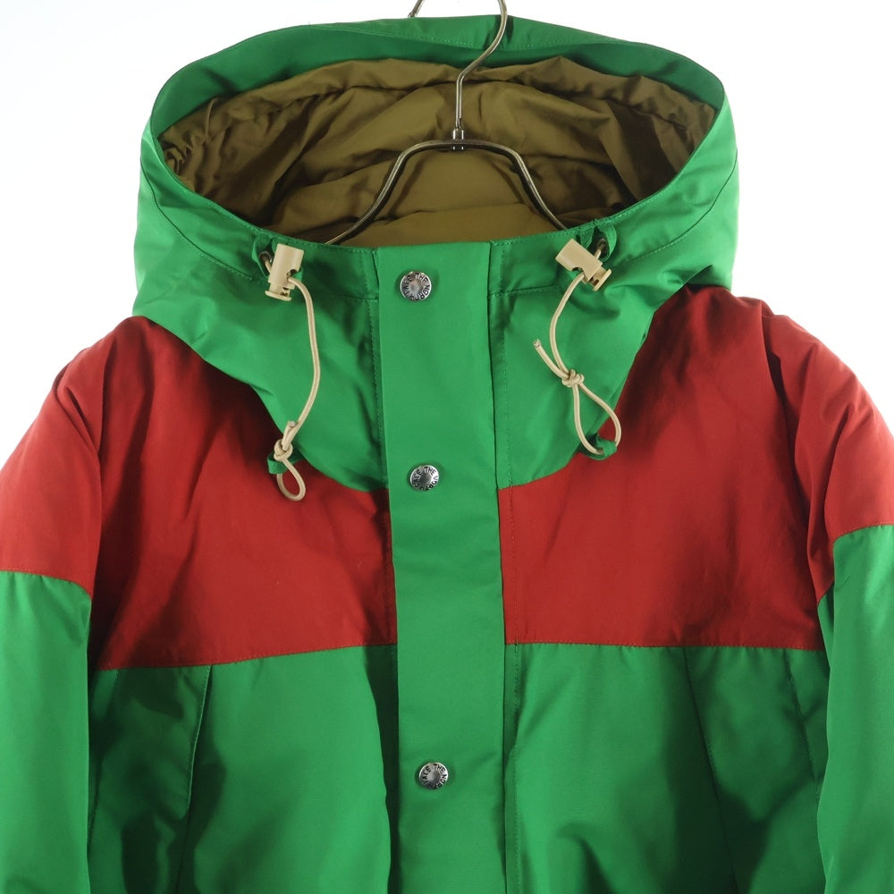 GUCCI(グッチ) 21AW ×THE NORTH FACE MOUNTAIN GUIDE DOWN JACKET ザノースフェイス マウンテン ガイド フーデッドダウンジャケット グリーン/レッド 663758 XLX45