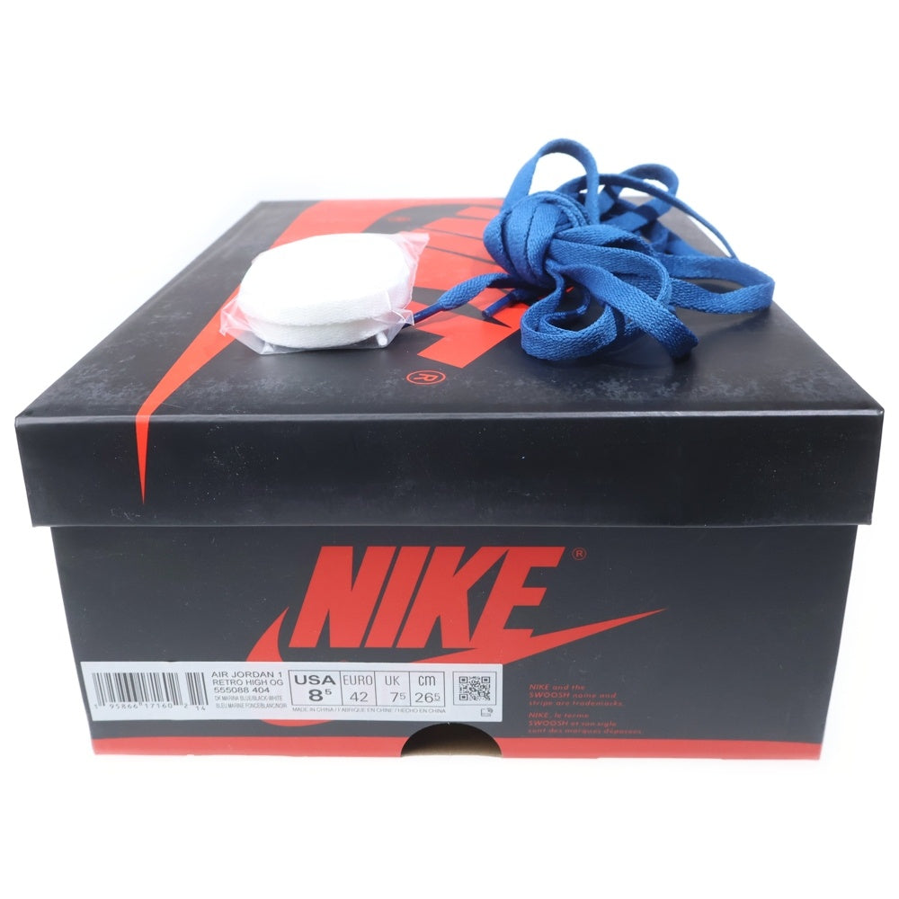 NIKE(ナイキ) AIR JORDAN 1 RETRO HIGH OG DARK MARINA BLUE エアジョーダン1 レトロ ダークマリーナブルー ハイカットスニーカー ブラック/ブルー US:8.5/26.5cm 555088-404