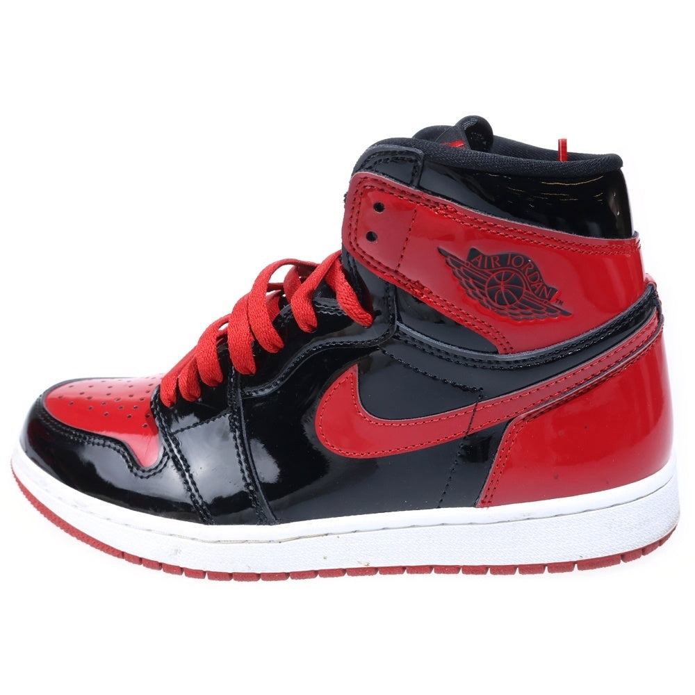 NIKE(ナイキ) AIR JORDAN 1 RETRO HIGH OG BRED PATENT エアジョーダン1 レトロ ブレッド パテント ハイカットスニーカー レッド/ブラック US8.5/26.5 555088-063