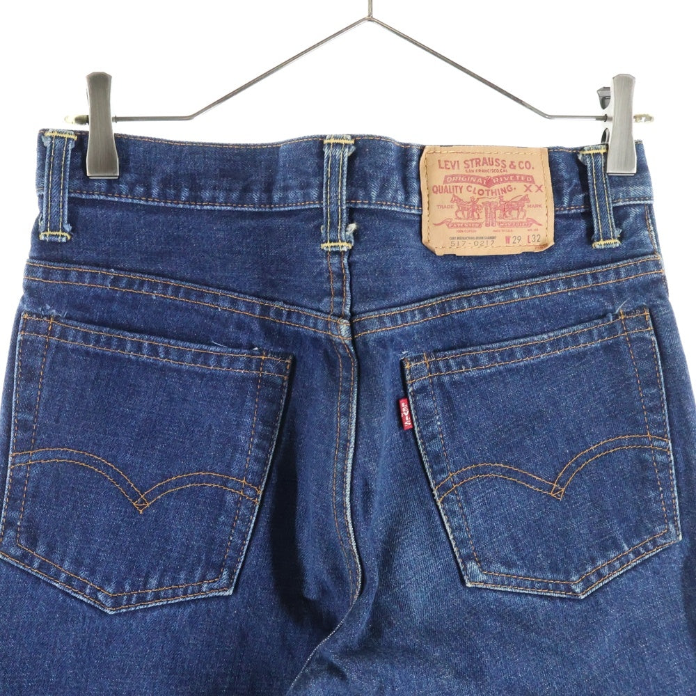 Levi's(リーバイス) 90S 517 ビッグE ボタン裏555 USA製 バレンシア工場製 ジップフライ デニムブーツカットパンツ インディゴ 71517-0017