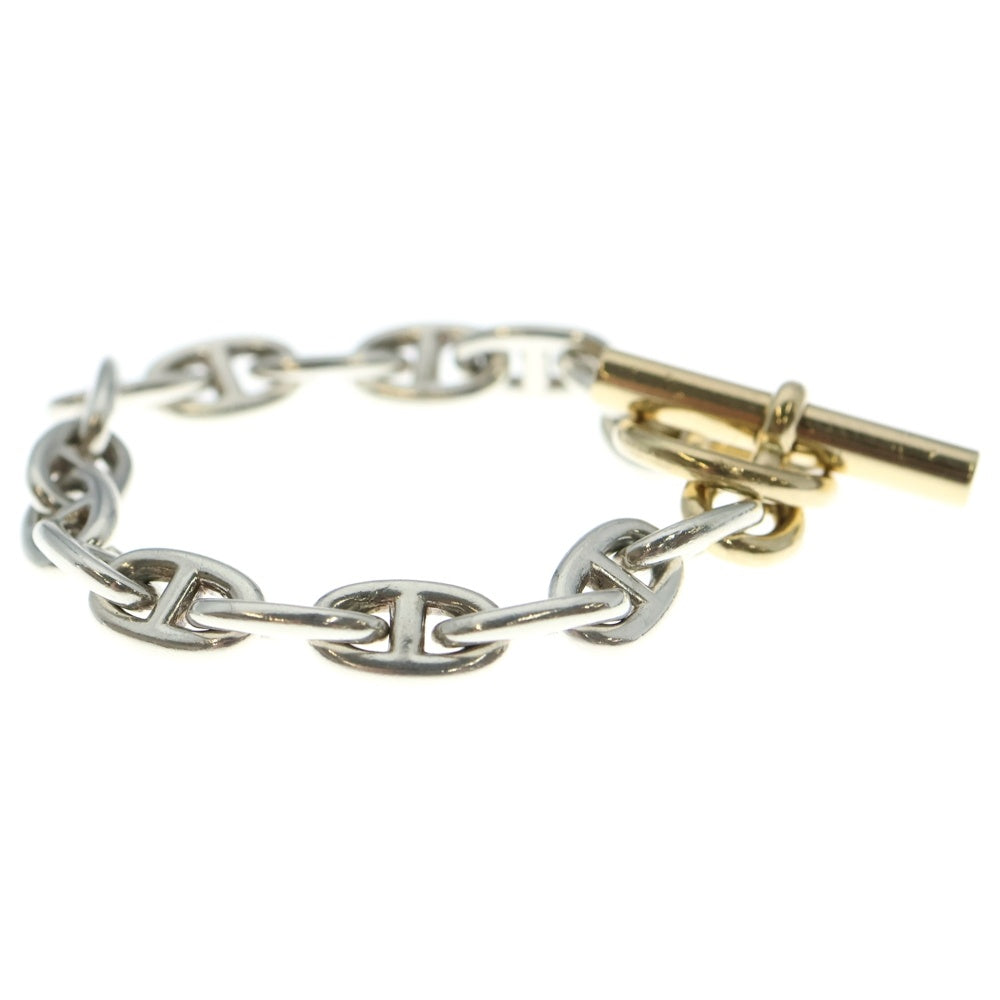 HERMES(エルメス) ヴィンテージ マルジェラ期 Chaine d'Ancre MM YG Mix シェーヌダンクル イエローゴールドミックス ブレスレット 17コマ シルバー/ゴールド