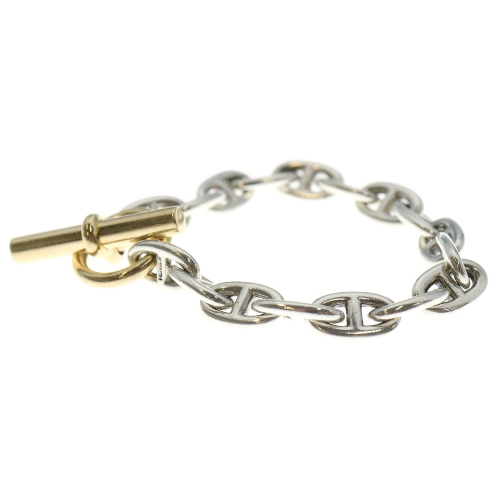 HERMES(エルメス) ヴィンテージ マルジェラ期 Chaine d'Ancre MM YG Mix シェーヌダンクル イエローゴールドミックス ブレスレット 17コマ シルバー/ゴールド