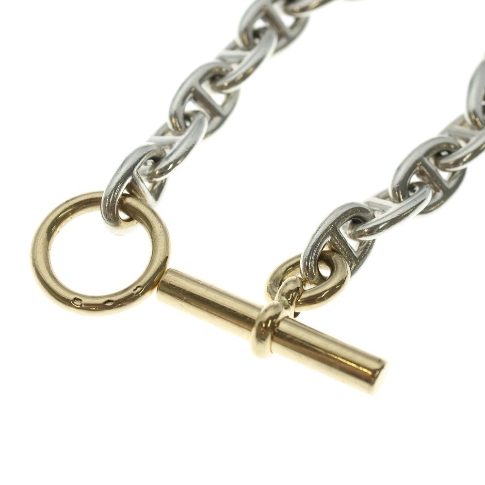 HERMES(エルメス) ヴィンテージ マルジェラ期 Chaine d'Ancre MM YG Mix シェーヌダンクル イエローゴールドミックス ブレスレット 17コマ シルバー/ゴールド