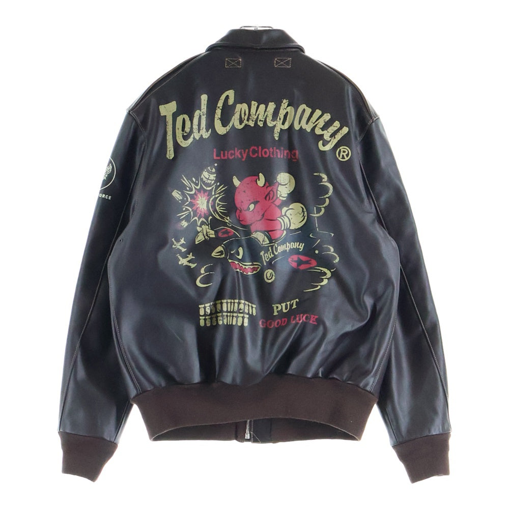 TEDMAN TED COMPANY(テッドマン テッドカンパニー) TYPE A-2 DEVIL'S DIVISION デビルズデビジョン レザー フライトジャケット ブラウン 30-1415