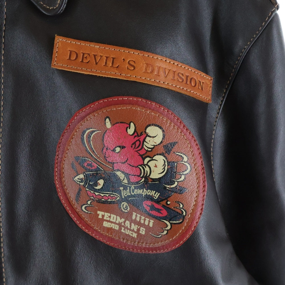 TEDMAN TED COMPANY(テッドマン テッドカンパニー) TYPE A-2 DEVIL'S DIVISION デビルズデビジョン レザー フライトジャケット ブラウン 30-1415