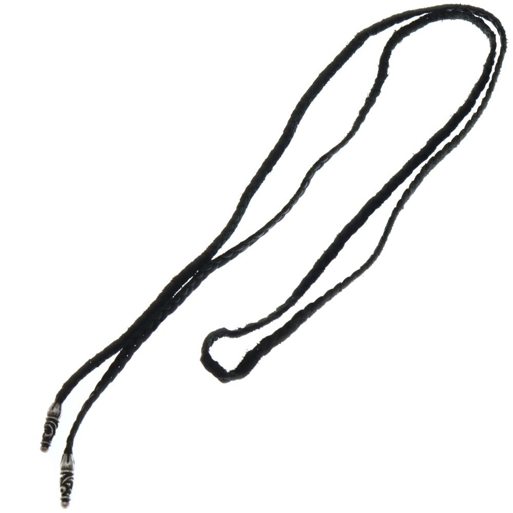 CHROME HEARTS(クロムハーツ) LEATHER BRAID SCROLL ネックレス レザーブレイドネックレス ブラック/シルバー BCA377