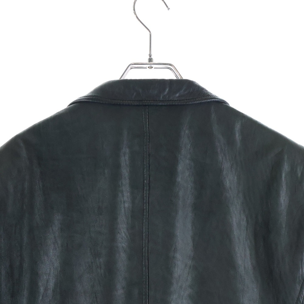Paul Smith LONDON(ポールスミス ロンドン) ノッチドラペル 2B レザー シングルテーラードジャケット ブラック 673321 4020LJ