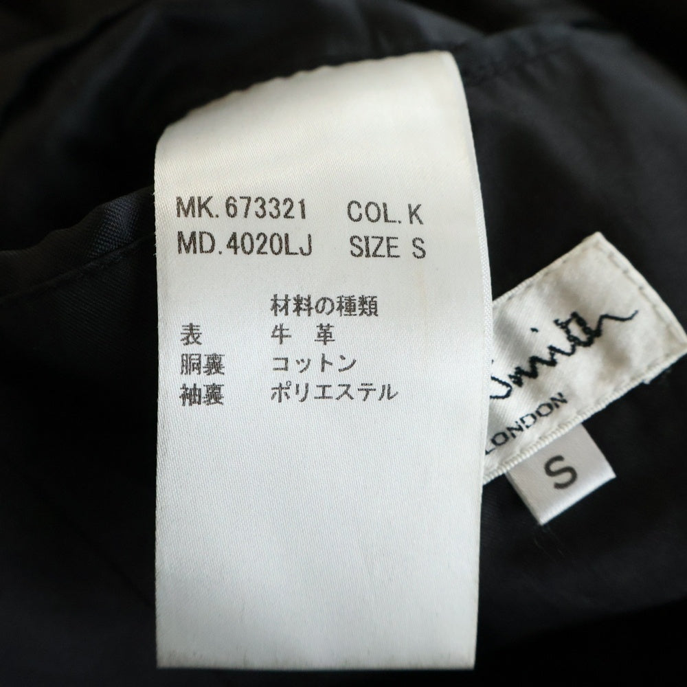 Paul Smith LONDON(ポールスミス ロンドン) ノッチドラペル 2B レザー シングルテーラードジャケット ブラック 673321 4020LJ