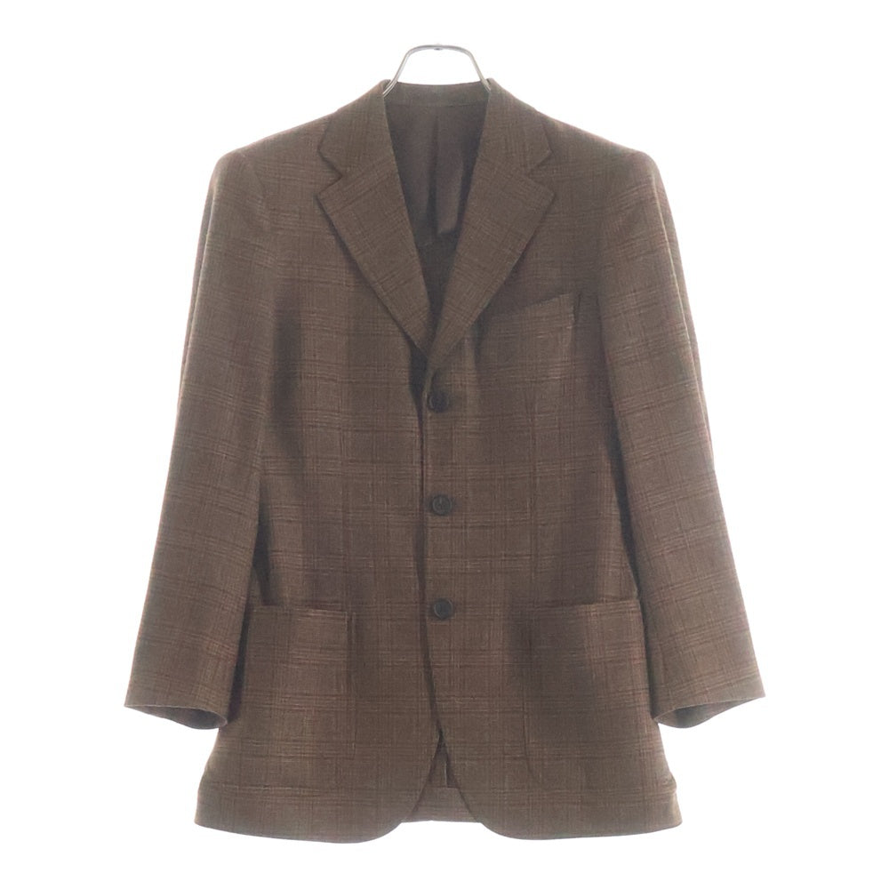 Paul Smith COLLECTION(ポールスミス コレクション) ×Loro Piana ロロピアーナ チェック柄 ノッチドラペル 3B ウール シングルテーラードジャケット ブラウン FC-ST-66897