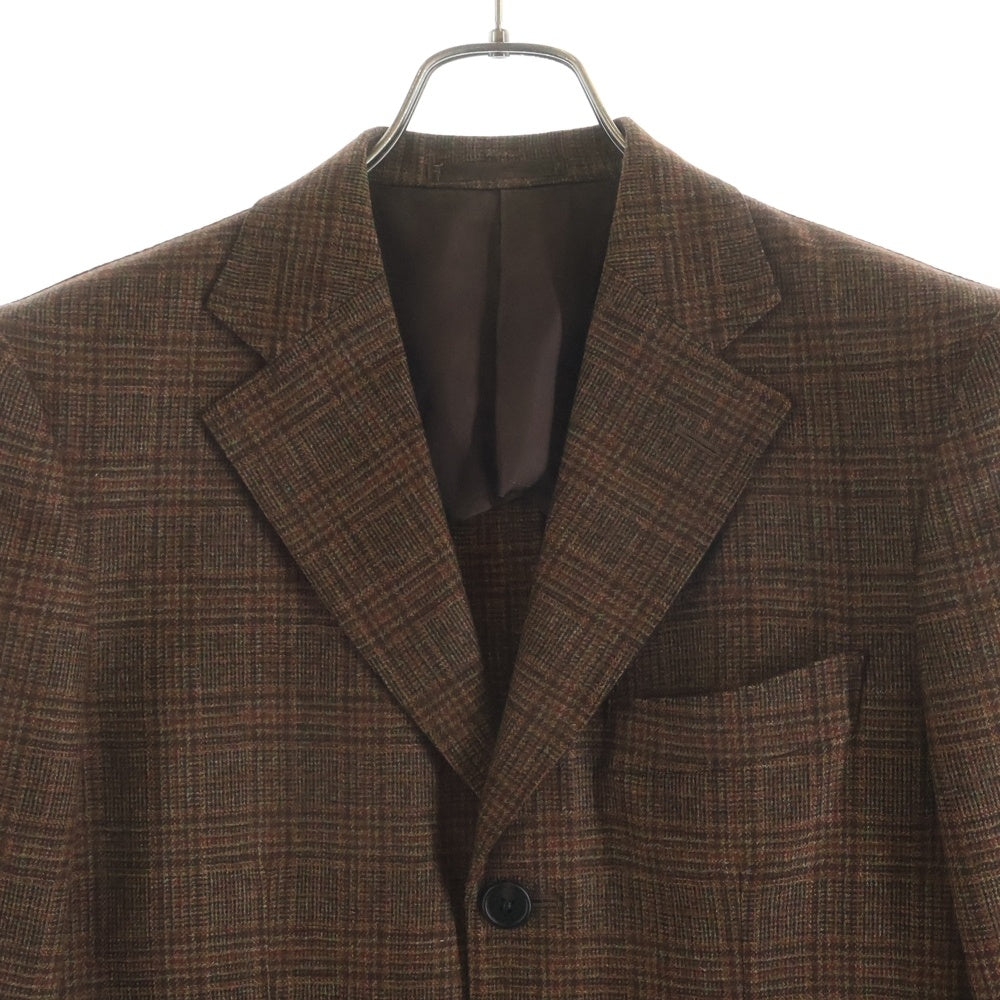 Paul Smith COLLECTION(ポールスミス コレクション) ×Loro Piana ロロピアーナ チェック柄 ノッチドラペル 3B ウール シングルテーラードジャケット ブラウン FC-ST-66897