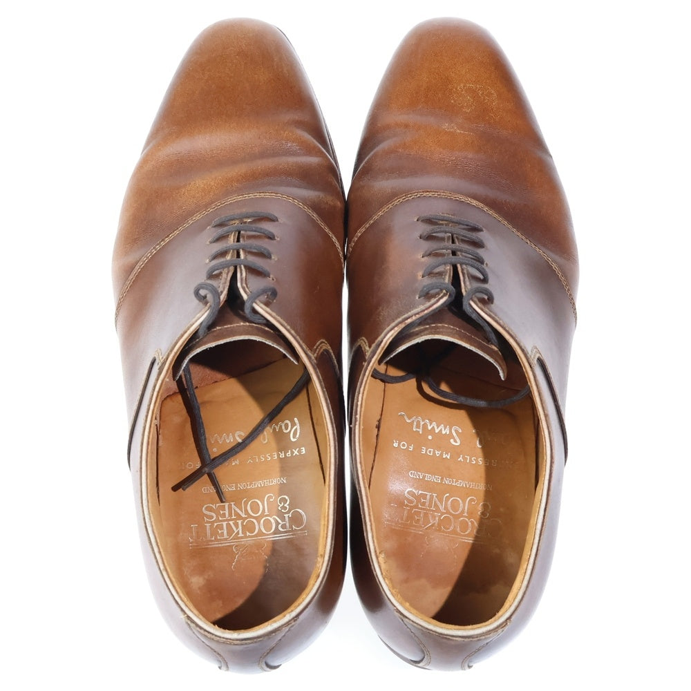 Crockett&Jones(クロケットアンドジョーンズ) ×Paul Smith ポールスミス別注 スクエアトゥ レザー ビジネスシューズ ブラウン 9805