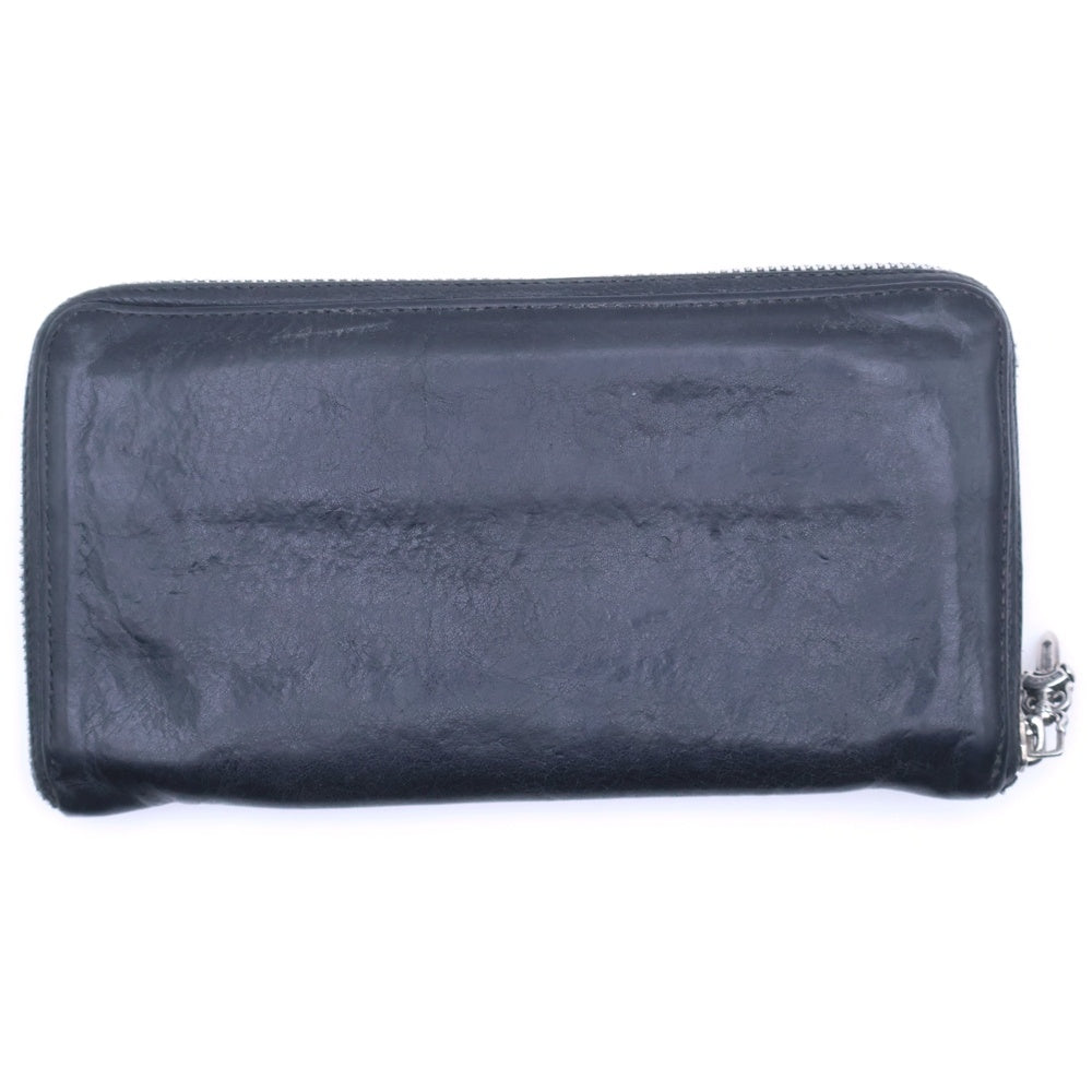 CHROME HEARTS(クロムハーツ) REC F ZIP PLANE プレーン ラウンドジップレザーウォレット 財布 ブラック BCA370