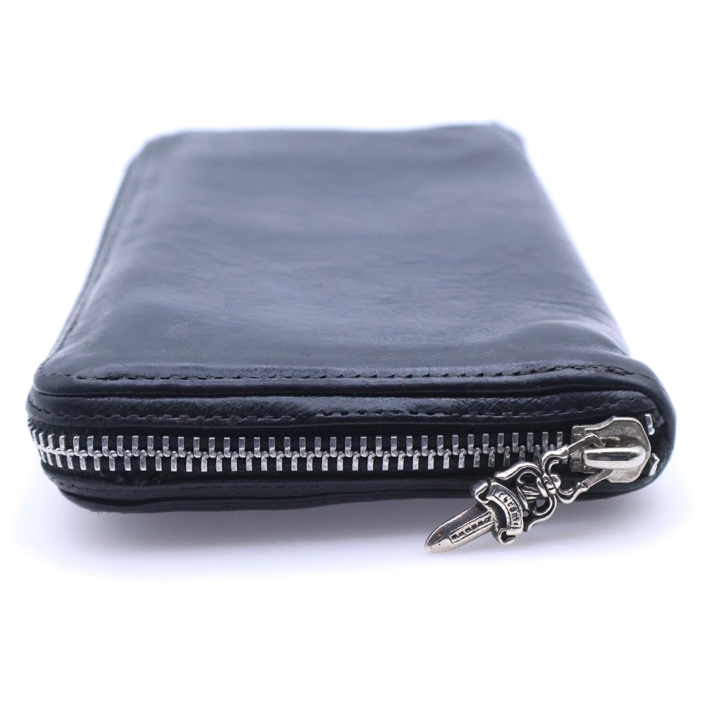 CHROME HEARTS(クロムハーツ) REC F ZIP PLANE プレーン ラウンドジップレザーウォレット 財布 ブラック BCA370
