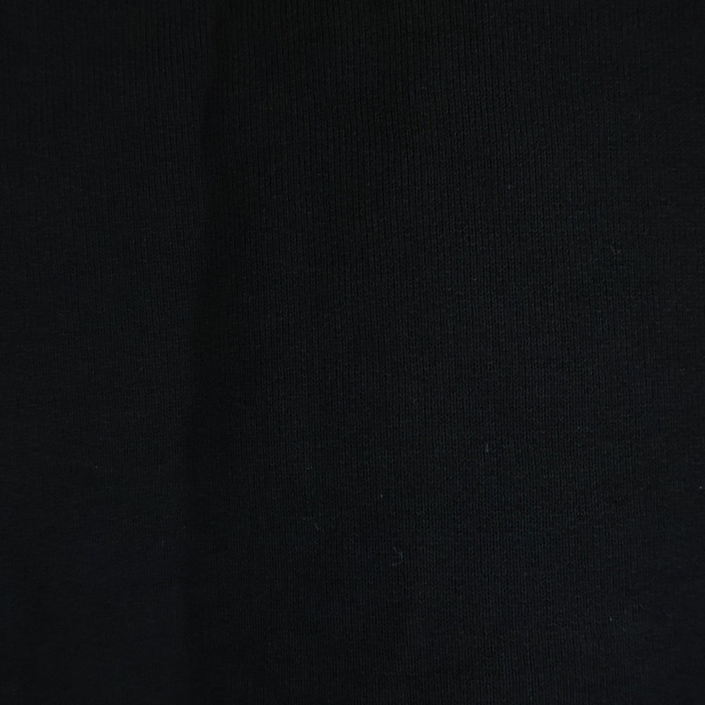 MONCLER(モンクレール) 21AW フロッキーロゴプリント クルーネック 長袖スウェットシャツ ロングスリーブトレーナー ブラック G20918G00023