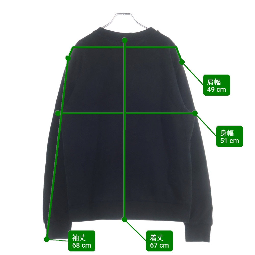 MONCLER(モンクレール) 21AW フロッキーロゴプリント クルーネック 長袖スウェットシャツ ロングスリーブトレーナー ブラック G20918G00023