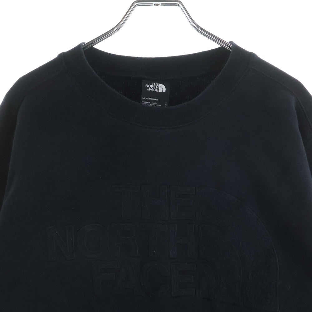 THE NORTH FACE(ザノースフェイス) ロゴエンブロイダリー クルーネック長袖スウェットシャツ ロングスリーブトレーナー ブラック