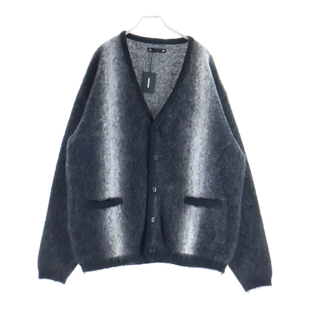 MINEDENIM(マインデニム) FUZZY STRIPE MOHAIR KNIT CARDIGAN ファニー ストライプ モヘア ニット カーディガン ブラック/グレー 2509-6001