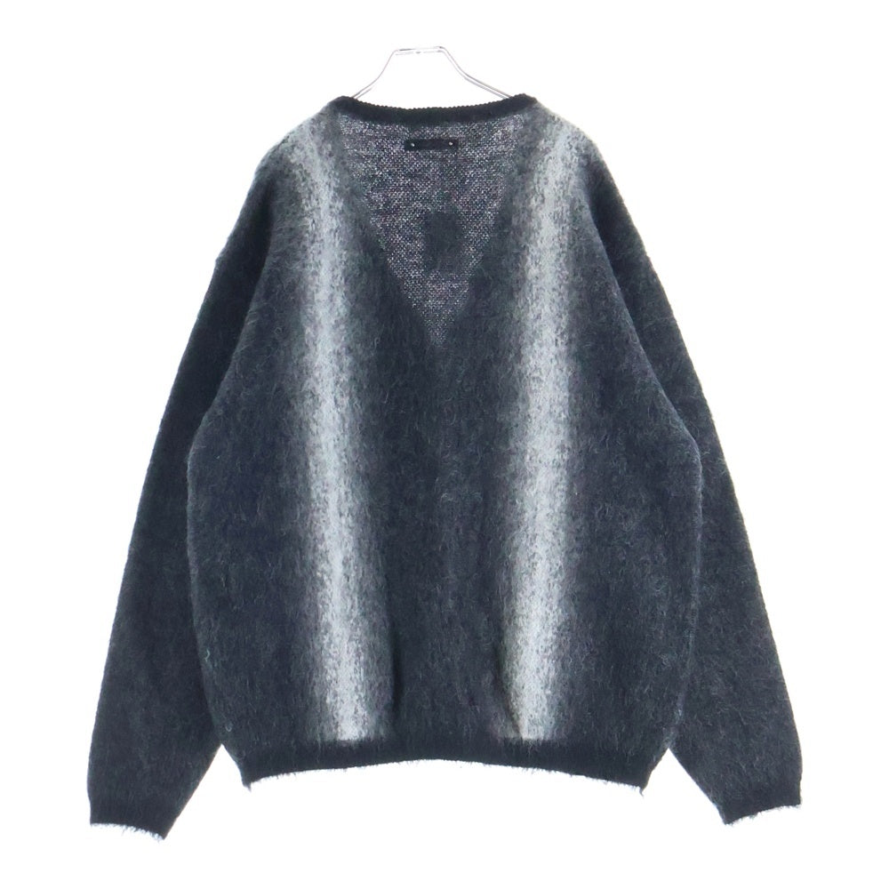 MINEDENIM(マインデニム) FUZZY STRIPE MOHAIR KNIT CARDIGAN ファニー ストライプ モヘア ニット カーディガン ブラック/グレー 2509-6001