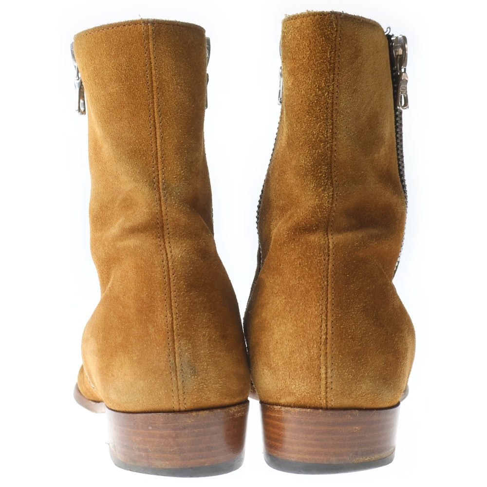 AMIRI(アミリ) SKINNY STACK BOOT スキニー スタック サイドジップ スウェード ブーツ ブラウン MSSST-SUE