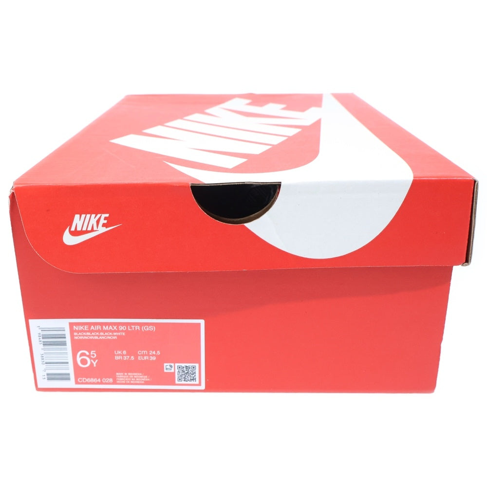 NIKE(ナイキ) GS AIR MAX 90 LTR TRIPLE BLACK エア マックス 90 LTR トリプル ブラック レディース US6.5Y/24.5cm CD6864-028