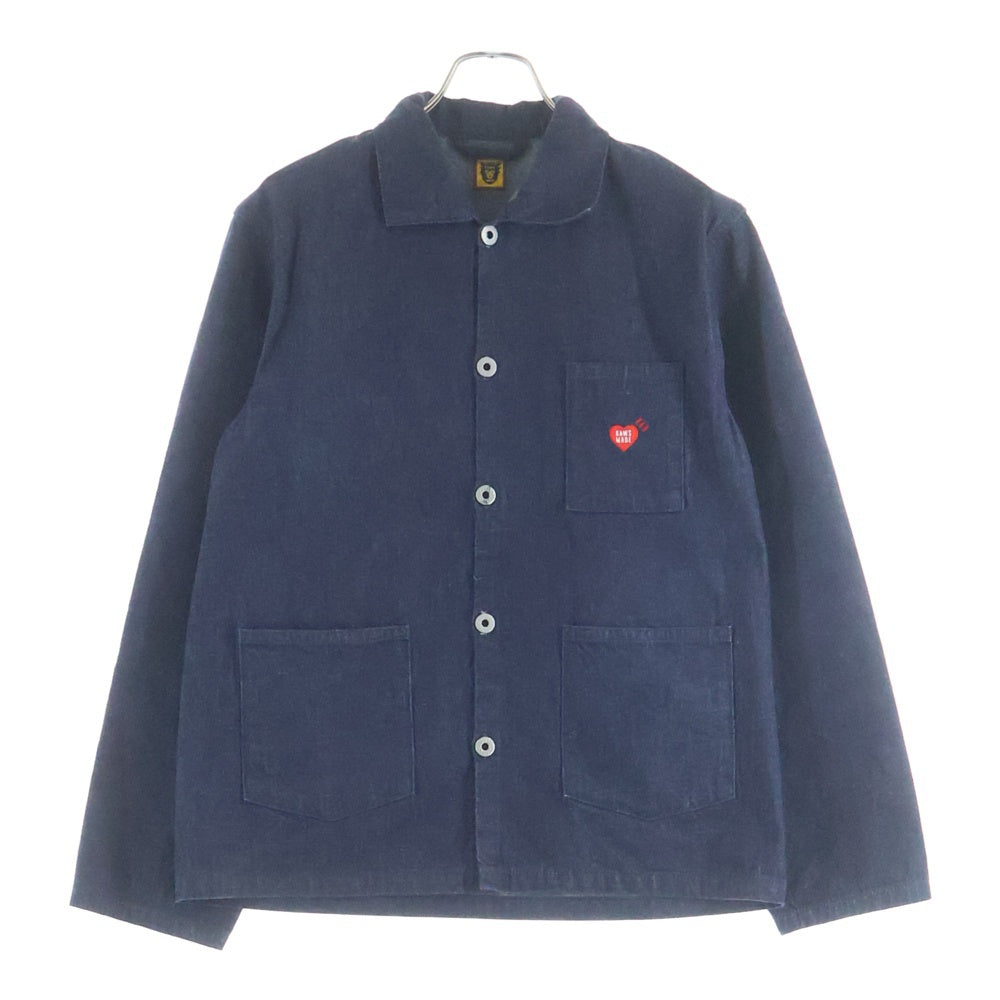 HUMAN MADE(ヒューマンメイド) 24SS ×KAWS KAWS MADE DENIM COVERALL JACKET カウズ カウズメイド デニム カバーオール ジャケット インディゴ HM-1917