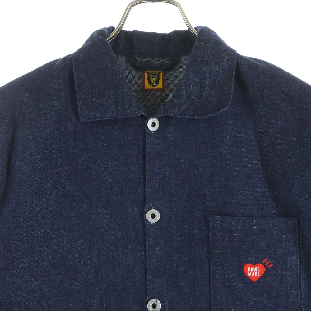 HUMAN MADE(ヒューマンメイド) 24SS ×KAWS KAWS MADE DENIM COVERALL JACKET カウズ カウズメイド デニム カバーオール ジャケット インディゴ HM-1917