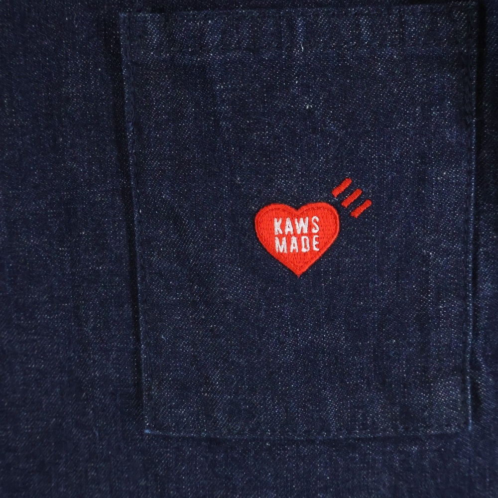 HUMAN MADE(ヒューマンメイド) 24SS ×KAWS KAWS MADE DENIM COVERALL JACKET カウズ カウズメイド デニム カバーオール ジャケット インディゴ HM-1917