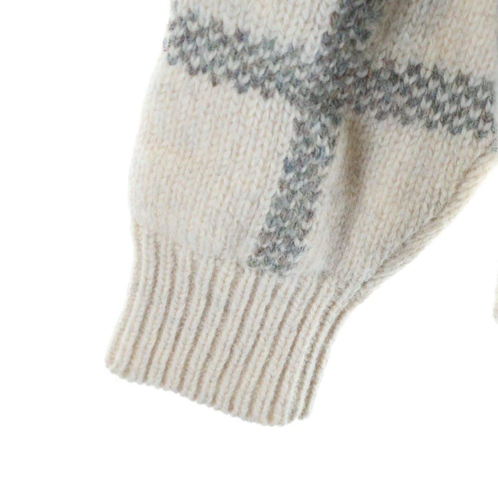 HUMAN MADE(ヒューマンメイド) 24AW ANIMAL HALF-ZIP KNIT SWEATER アニマルハーフジップ ニットセーター ベージュ HM28CS015