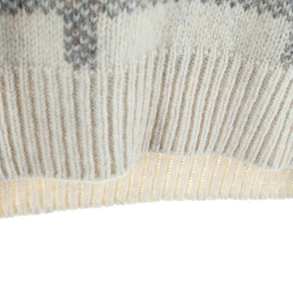 HUMAN MADE(ヒューマンメイド) 24AW ANIMAL HALF-ZIP KNIT SWEATER アニマルハーフジップ ニットセーター ベージュ HM28CS015
