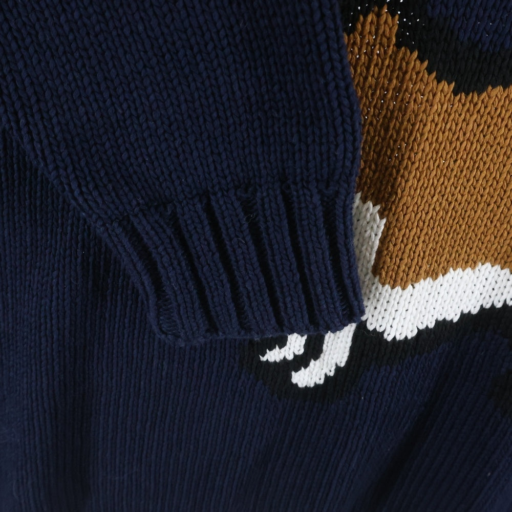 HUMAN MADE(ヒューマンメイド) 22SS COTTON KNIT SWEATSHIRT コットン ニット スウェットロングスリーブシャツ ネイビー