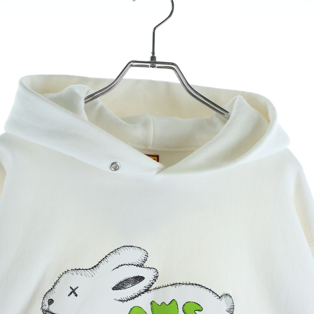 HUMAN MADE(ヒューマンメイド) 23AW ×KAWS RABBIT HOODIE ラビットロゴプリント フーデットスウェットパーカー ホワイト